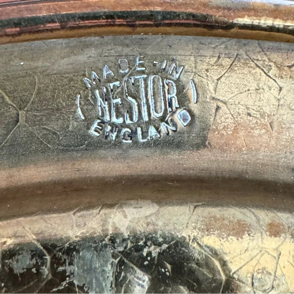 Old Antique Brass Tray Made In England Nestor - Picture 3 of 7